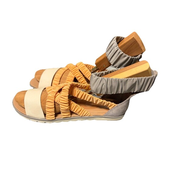 Sorel Ella II Ankle-Strap Leather Sandal Women’s Size 9 Orange Gray - Picture 3 of 14